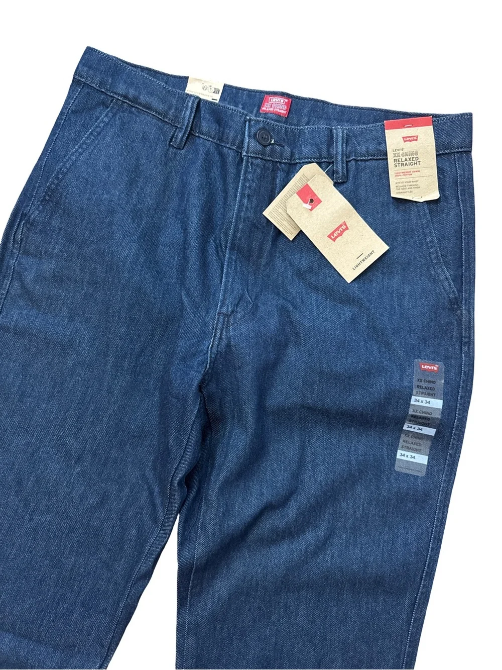 Levi's XX Chino Relaxed Straight Leg Fit Men's 100% Cotton Dark Blue Jeans 34x34